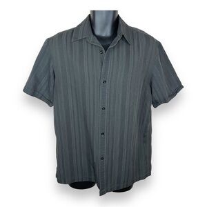 Medium Axcess Men’s Grey Short Sleeve Button Down Shirt Retro Rockabilly